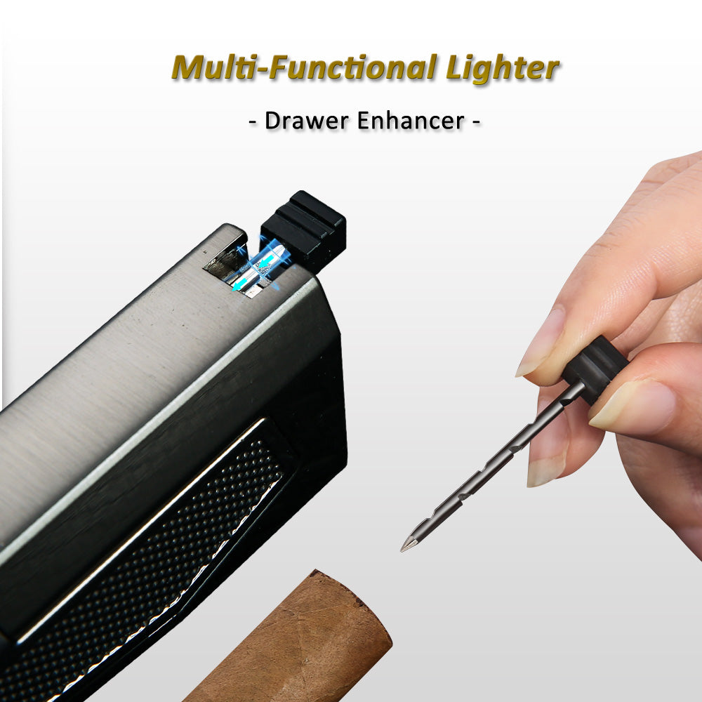 HONEST Torch Lighters Quadruple 4 Jet Flame Metal Refillable Butane Lighter Gadgets for Men Gift Ideas