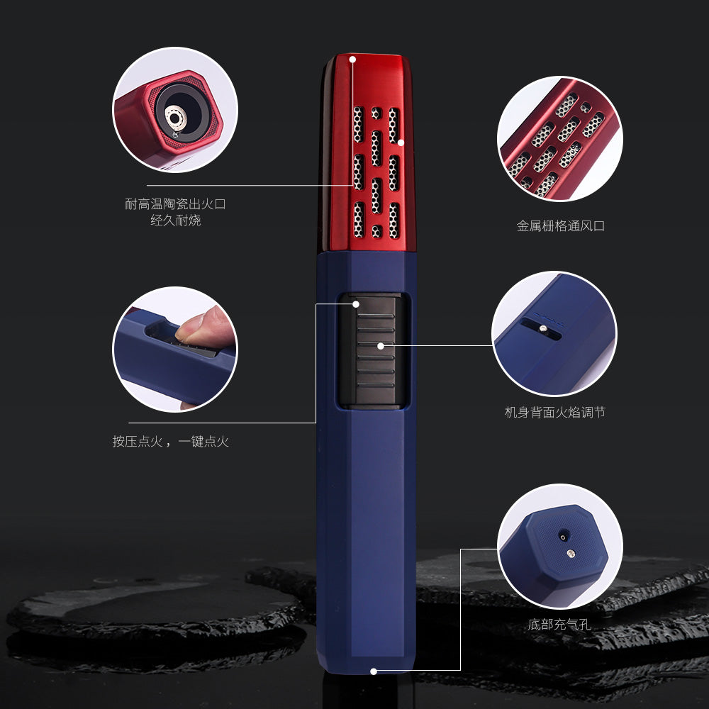 HONEST Torch Lighter Refillable Pen Torch Lighter Adjustable Jet Flame Butane Lighter for Grill BBQ Candle Camping