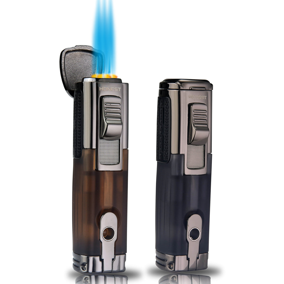 Windproof Triple 3 Jet Flame Cigar Lighter 2 Pack giftbox shipped with