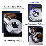 Load image into Gallery viewer, PROMISE Luxury V-Cut Cigar Cutter with Cigar Holder Gift for Cigar Lover (R- Silver)