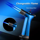 Load image into Gallery viewer, Honest Kitchen Torch Blow Torch Refillable Butane Torch For Cooking Food Baking BBQ Dabs Cocktail Smoke Hookah Coal &amp; More (Blue Two Flame)