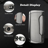 Load image into Gallery viewer, HONEST Cigar Lighter Double Jet flame with Cigar Punch(send without gas) Perfect gifts
