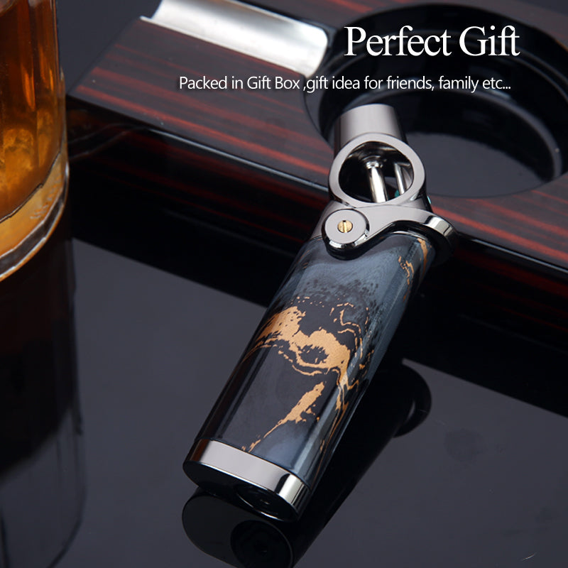 cigarette lighter for gift Ruroz Torch Cigar Lighter, Butane Fuel Refillable, Soft/Jet Flame Switchable with Flame Adjustable and Rotatable Switch, Unique precision side KEJIAR 4-in-1 Cigar Lighter, 2