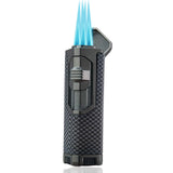 Load image into Gallery viewer, HONEST Torch Lighter Quadruple 4 Jet Flame Refillable Butane Cigar Lighter Gift Box