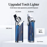 Load image into Gallery viewer, HONEST Single Jet Flame Butane Lighters Refillable Torch Lighters Adjustable Gas Lighter Windproof Lighters Gift for Men BBQ Grill Camping