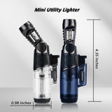 Load image into Gallery viewer, Torch Lighter with Viewing Window Windproof Refillable Lighter Adjustable Jet Flame
