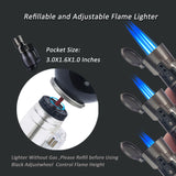 Load image into Gallery viewer, Jet Torch Lighter Windproof Gas Butane Refillable Torch Lighter with Clear Window(2 Pack)