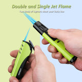 Load image into Gallery viewer, Torch Lighter Cigar Lighter Adjustable Butane Lighters Jet Flame for Grill BBQ Camping(2 pack)）