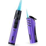 Load image into Gallery viewer, Torch Lighter Cigar Lighter Adjustable Butane Lighters Jet Flame for Grill BBQ Camping(2 pack)）