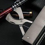 Load image into Gallery viewer, HONEST Table Cigar Lighters Metal Torch Lighter 4 Jet Red Flame Refillable Lighter with Two Cigar Punch and Scissors