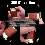 Load image into Gallery viewer, HONEST Pipe Lighter Soft Flame Lighter Refillable Butane Lighters Czech Pipe Tools Father Day Husband Gift (Red Wood)