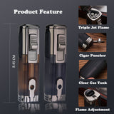 Load image into Gallery viewer, Windproof Triple 3 Jet Flame Cigar Lighter 2 Pack giftbox  shipped without gas